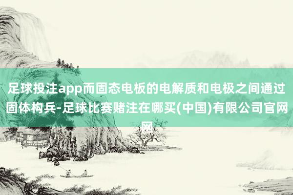 足球投注app而固态电板的电解质和电极之间通过固体构兵-足球比赛赌注在哪买(中国)有限公司官网