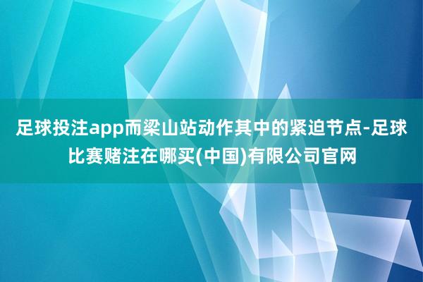 足球投注app而梁山站动作其中的紧迫节点-足球比赛赌注在哪买(中国)有限公司官网