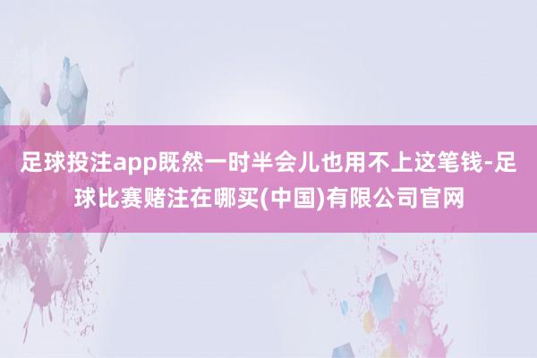 足球投注app既然一时半会儿也用不上这笔钱-足球比赛赌注在哪买(中国)有限公司官网