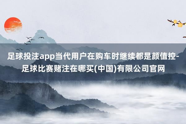 足球投注app当代用户在购车时继续都是颜值控-足球比赛赌注在哪买(中国)有限公司官网