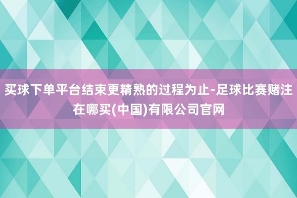 买球下单平台结束更精熟的过程为止-足球比赛赌注在哪买(中国)有限公司官网