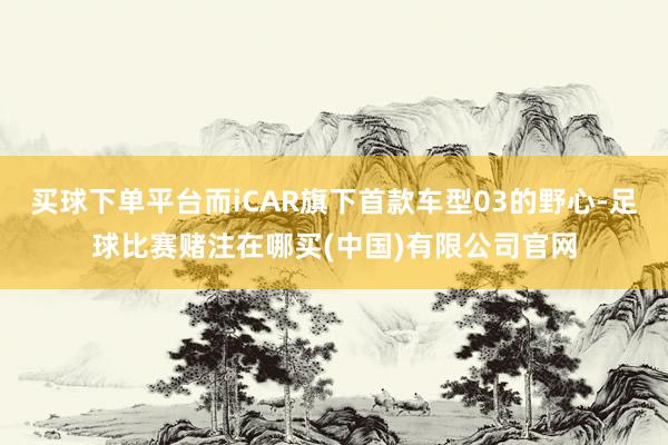 买球下单平台而iCAR旗下首款车型03的野心-足球比赛赌注在哪买(中国)有限公司官网