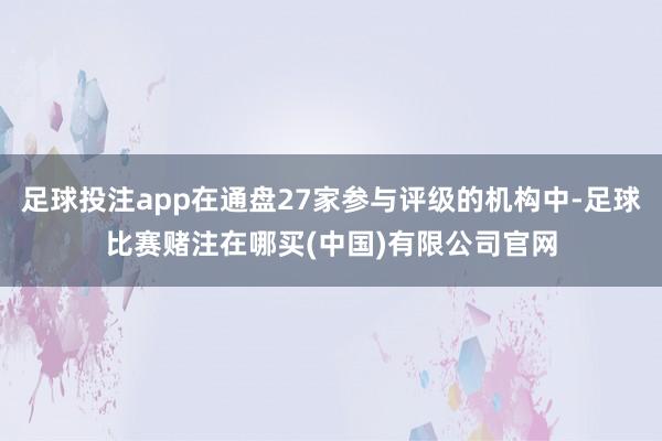 足球投注app在通盘27家参与评级的机构中-足球比赛赌注在哪买(中国)有限公司官网