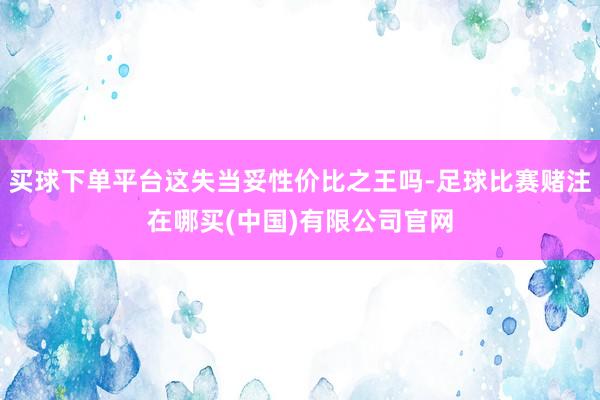 买球下单平台这失当妥性价比之王吗-足球比赛赌注在哪买(中国)有限公司官网