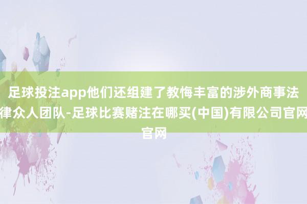 足球投注app他们还组建了教悔丰富的涉外商事法律众人团队-足球比赛赌注在哪买(中国)有限公司官网